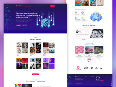 NFT 网站和数字艺术登陆页面模板设计(NFT Websites & Digital Arts Landing Page Template Design)