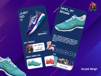 耐克鞋类应用程序设计(NIKE Shoes App Design)