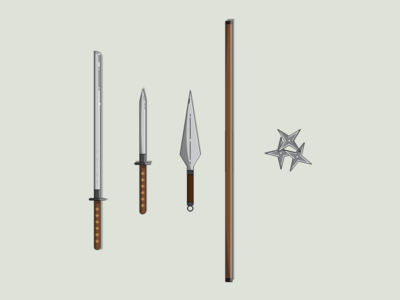 忍者武器图标平(Ninja Weapons Icon Flat)