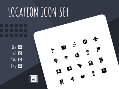 位置首页图标集(Location Home Icon Set)
