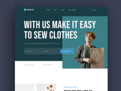 Nisik - 时尚登陆页面（深色模式）(Nisik - Fashion Landing Page (Dark Mode))