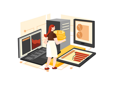 大数据处理插图概念(Big Data Processing Illustration Concept)