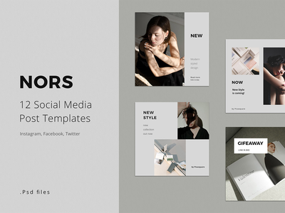 NORA - 社交媒体帖子模板(NORA - Social Media Posts Template)