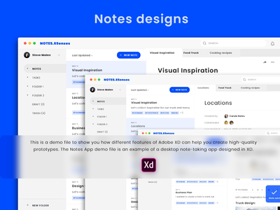 笔记应用程序设计模板(Notes app design template)