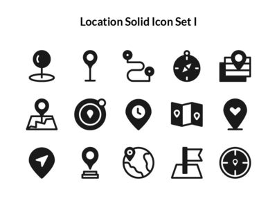 位置实体图标包-02(Location Solid Icon Pack-02)