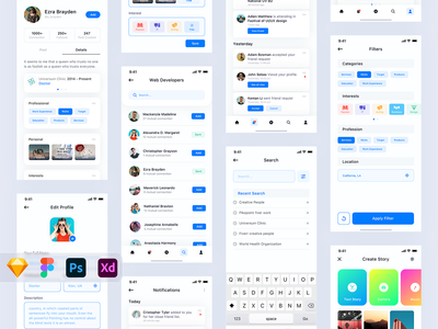 ButrFly - 社交 UI 工具包 - 搜索和通知(ButrFly - Social UI Kit - Search & Notification)