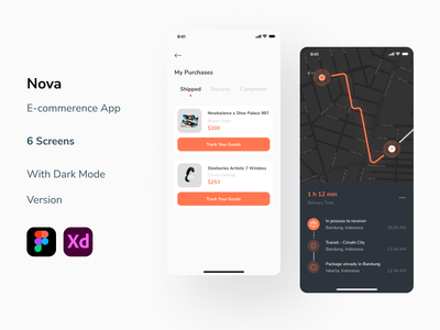 Nova - 电子商务移动应用程序 - 我的购买屏幕(Nova - E commerence Mobile App - My Purchases Screen)