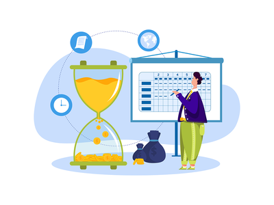 时代就是金钱插画概念(Times is money Illustration concept)