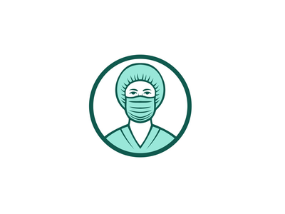 护士服口罩图标(Nurse Wearing Surgical Mask Icon)