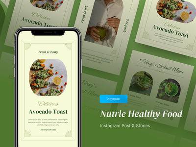 Nutrie - 健康食品 Instagram 帖子和故事主题演讲(Nutrie - Healthy Food Instagram Post & Stories Keynote)