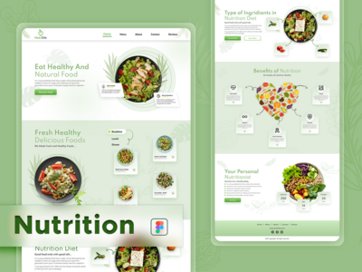 营养登陆页面设计模板(Nutritions Landing Page Design Template)