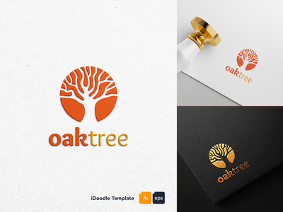 橡木旧标志模板(Oak Old Logo Template)