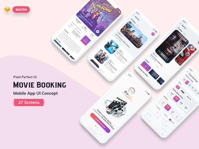 Ocodile-Movie Booking Mobile App UI Kit Light (SKETCH)(Ocodile-Movie Booking Mobile App UI Kit Light (SKETCH))