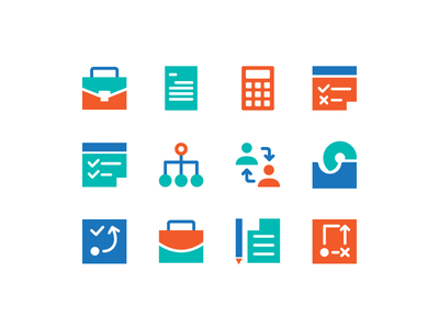 财务办公室业务图标集(Finance office business icon set)