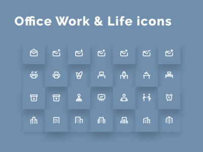 办公室工作与生活图标(Office Work & Life icons)