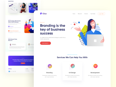 Olax-设计机构登陆页面(Olax-Design Agency Landing Pages)