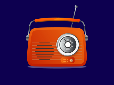 旧复古收音机渐变图标(Old Retro Radio gradient icon)
