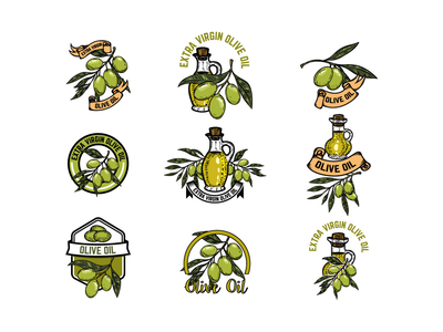 橄榄油标志设计模板(Olive oil logo design template)