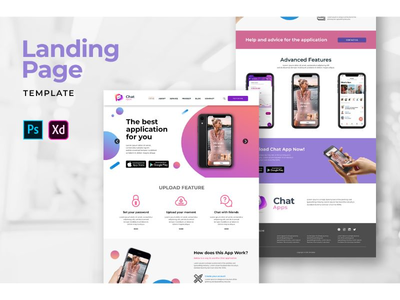 移动应用登陆页面模板(Mobile App Landing Page Templates)