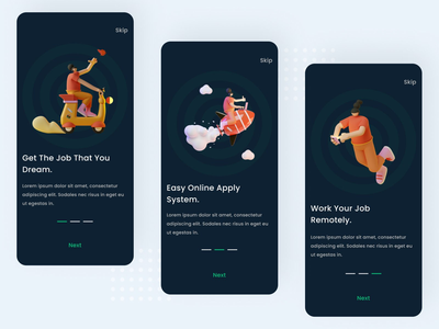 求职应用程序入职屏幕(Job Searching App Onboarding Screens)