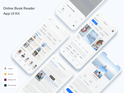 在线图书阅读器应用程序 UI 套件(Online Book Reader App UI Kit)
