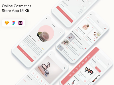 在线化妆品商店应用程序 UI 套件(Online Cosmetics Store App UI Kit)