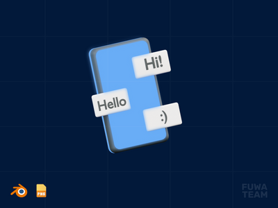 在线聊天-3D元界插画包（正面）(Online Chat - 3D Metaverse illustration pack (front))