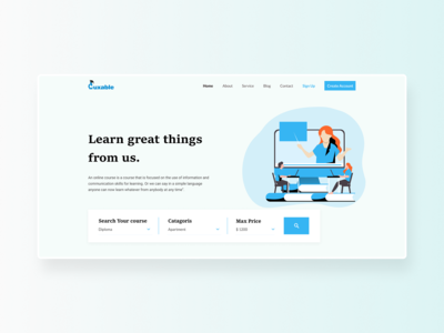 在线课程 网站 英雄专区(Online Courses Websites Hero Area)