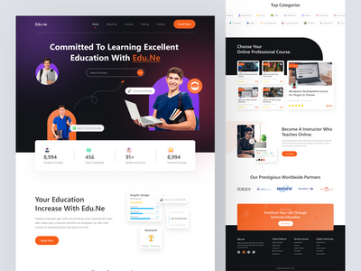 电子学习平台登陆页面(E-Learning Platform Landing Page)