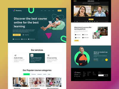 在线课程登陆页面。(Online Course landing page.)