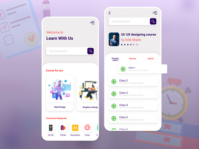 在线课程和在线课堂应用程序UI设计(Online Course & Online Class App Ui Design)