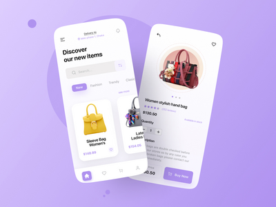 在线电子商务包包移动应用程序UI套件(Online Ecommerce Bag pack Mobile App Ui Kit)