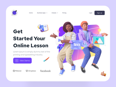 在线教育登陆页面模板(Online Educational Landing Page Template)