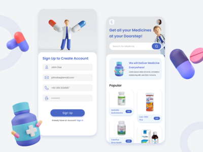 在线药房应用程序用户界面(Online Pharmacy App UI)