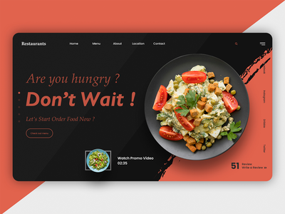 在线餐厅食品登陆页面(Online Restaurants Food Landing Page)