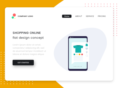 登陆页面的在线购物平面设计(Shopping Online flat design for Landing page)