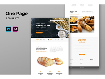 面包店一页模板(Bakery One Pages Templates)