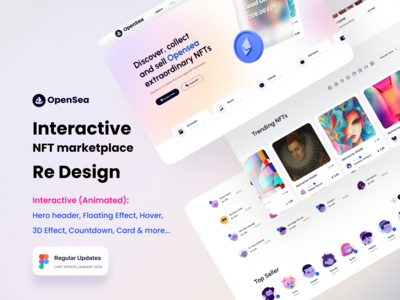 Opensea Re-Design（交互式 NFT 市场）(Opensea Re-Design (Interactive NFT marketplace))