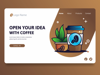 打开登陆页面的想法概念(Open Your Idea Concept for landing Page)