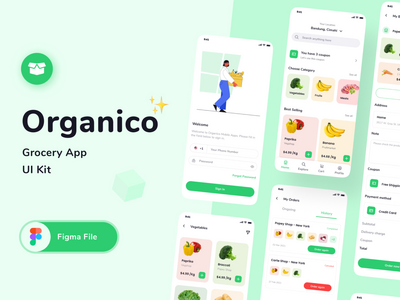 Organico Grocery App UI KIT(Organico Grocery App UI KIT)