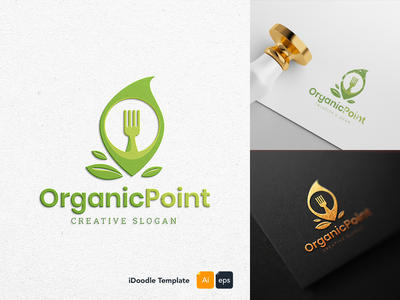 有机点标志模板(Organic Point logo template)