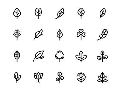 叶大纲图标(Outline leaf icon)