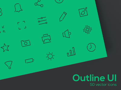 大纲 UI 图标集(Outline UI Icons Set)