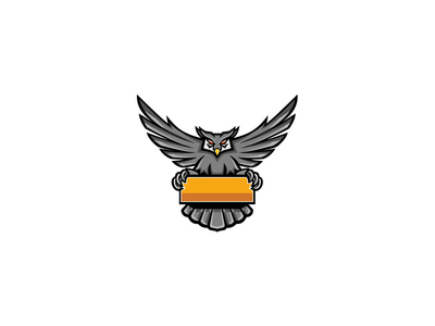 猫头鹰控股横幅吉祥物(Owl Holding Banner Mascot)