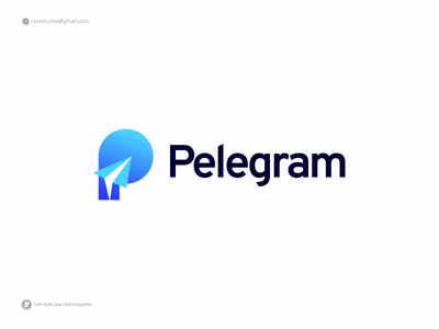 P 字母标志 - 纸飞标志 - 现代标志 - Pelegram 标志(P letter logo - Paper fly logo - Modern logo - Pelegram Logo)