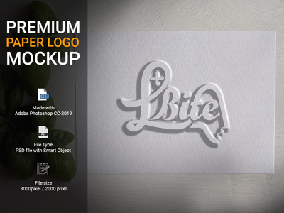 纸 3D 徽标模型(Paper 3D logo mock-up)