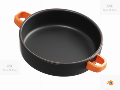 Pawon - 3D 厨房工具套装 / 大煎锅(Pawon - 3D Kitchen Tools Set / Big Frying Pan)