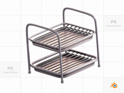 Pawon - 3D厨房工具套装/餐具架(Pawon - 3D Kitchen Tools Set / Crockery Rack)