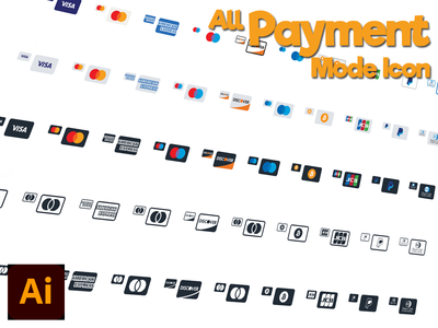 Ai中的所有支付模式图标(All Payment Mode Icon in Ai)