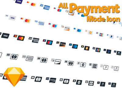 绘制中的所有支付模式图标(All Payment Mode Icon in sketch)